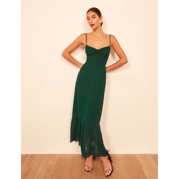 Reformation Emersyn Dress in Emerald - Picture 6 of 16